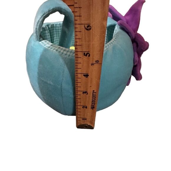 Vintage Dan Dee Dandee Plush Basket Flower with Smiley Face Blue Purple New - Picture 7 of 12